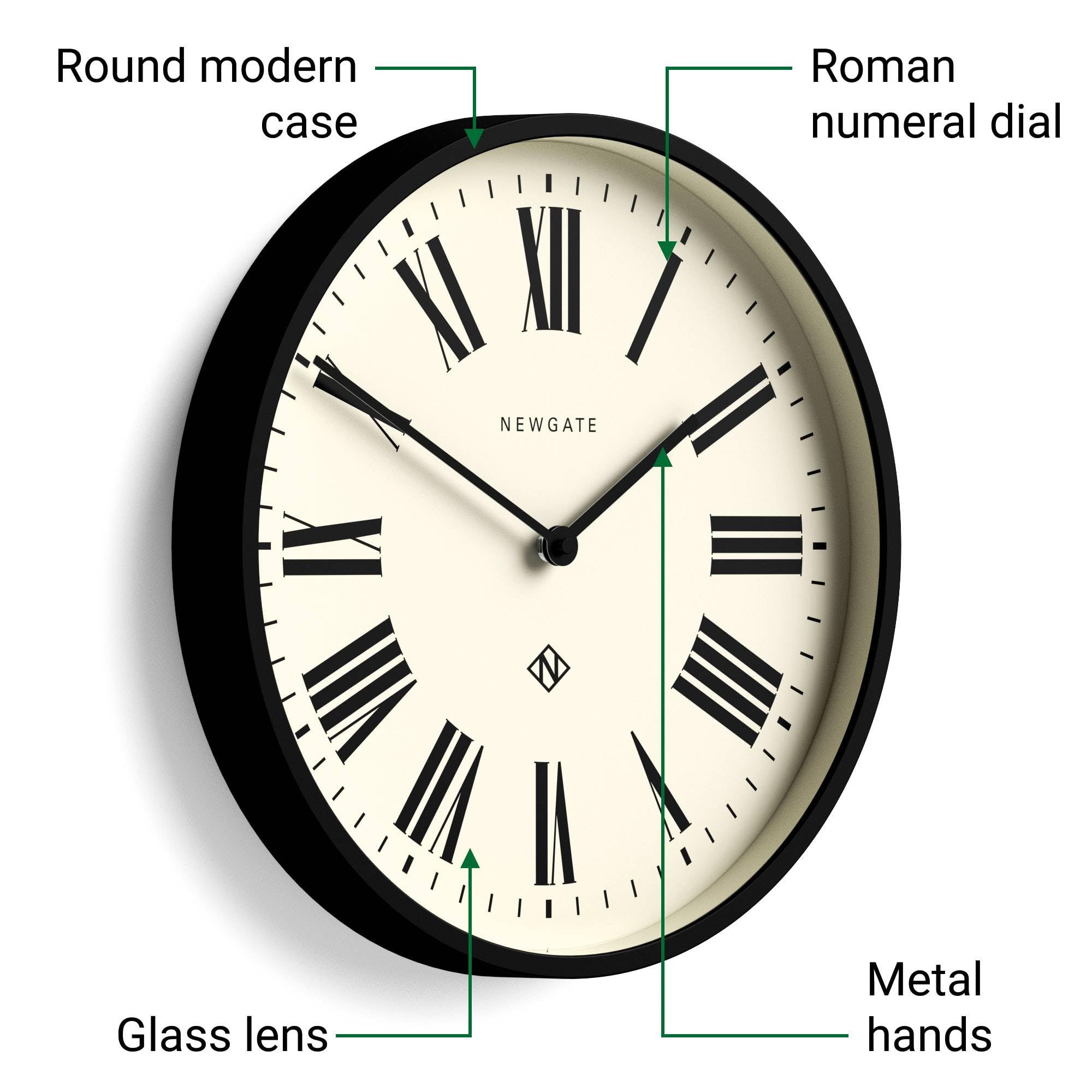 Amazon.com: NEWGATE® Italian wall Clock | Modern Round Clock | 15
